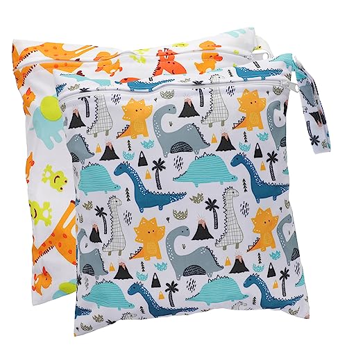MOBUTOFU wasserdichte Taschen 2 Stück wasserdichte Stoffwindel Taschen Mit Reißverschluss Wetbags Für Reise Strand Pool Ideal Für Wickeltasche Und Feuchttücher Mehrfarbig von MOBUTOFU
