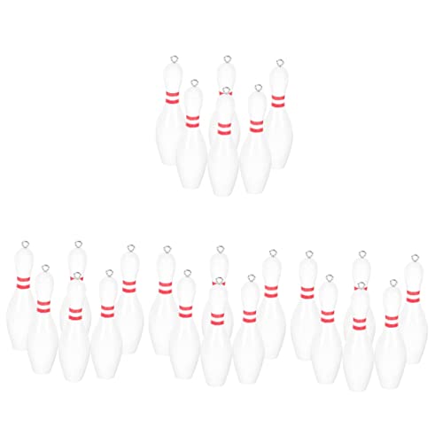 MOBUTOFU Aufkleber Kegeln 24 STK Mini-Bowling-anhänger Schlüsselanhänger Bowling Valtinstaggeschenke Mini-Bowling-schlüsselanhänger Entzückendes Schlüsselanhänger- Neuartiges Bowling- PVC Weiß von MOBUTOFU