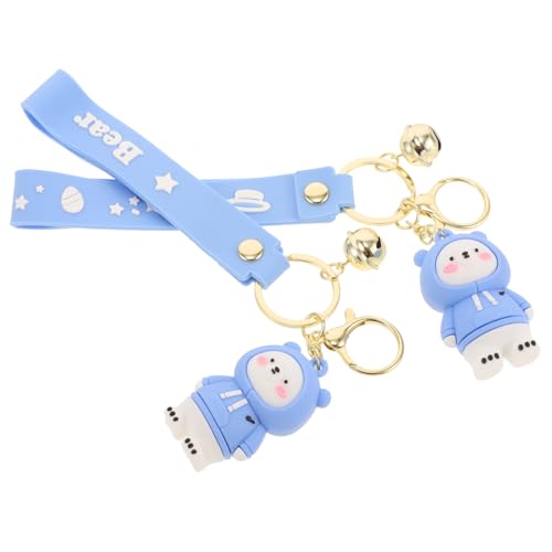 MOBUTOFU 2St Sweatshirt Bär Schlüsselanhänger Handgelenk-Geldbörsen neuartiger Schlüsselanhänger kindergeschenk adventsgeschenke Kinder Schlüsselanhänger mit bärenförmigem Ornament Blue von MOBUTOFU