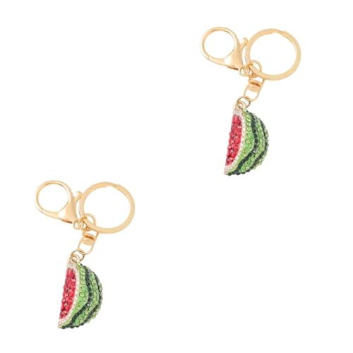 MOBUTOFU 2 Stücke Funkelnden Strass Wassermelone Schlüsselanhänger Karabiner Clip Gepäck Dekorative Tasche von MOBUTOFU