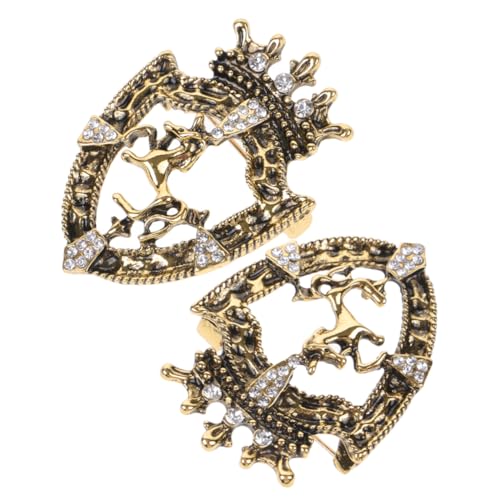 MOBUTOFU 2Stücke Herren Broschen Set mit Krone und Pferd Strass Anstecknadeln Zinklegierung Stilvolle Dekoration für Anzüge Hochzeiten und Besondere Anlässe von MOBUTOFU