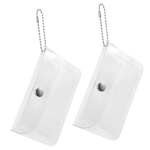 MOBUTOFU 2 Stück Transparente Münztasche Tragbare PVC Kartenaufbewahrung Multifunktionale Geldbörse für Frauen und Mädchen für Reisen Shopping und Partys von MOBUTOFU