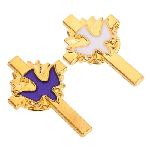 MOBUTOFU 2stücke Vintage Kreuz Brosche Anstecknadel Mit Friedenstaube Motiv Für Frauen Religiöses Schmuck Zubehör Für Taufe Kommunion Party Und Alltag Legierung Gefertigt Langlebig Und Deta von MOBUTOFU