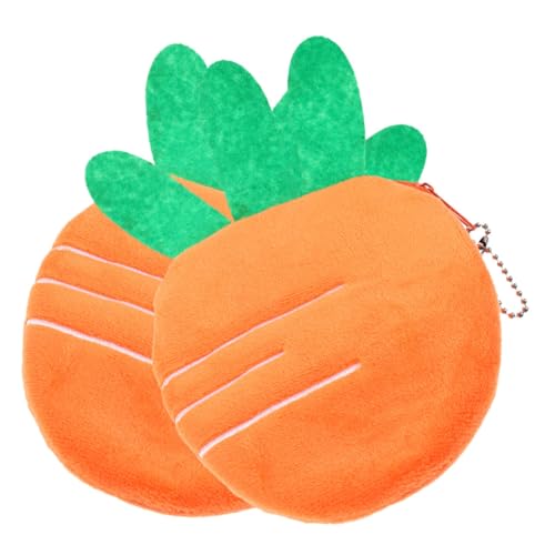 MOBUTOFU Einzigartiges Damen-geldbörsen-Set in Karottenform Mit Reißverschluss Schlüsselhalter Lippenstift von MOBUTOFU