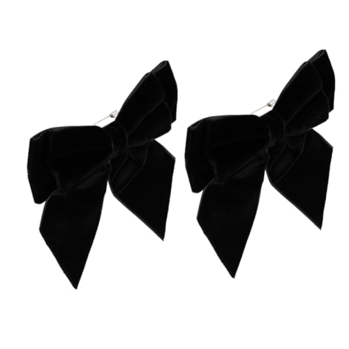 MOBUTOFU 2st Krawatte Fliege Für Herren Schwarze Fliege Vorgebundene Schleife Kleidung Brosche Bruststift Abzeichen Für Hut Fliege Brosche Herren Fliege Bowknot-stift Black Samtstoff von MOBUTOFU