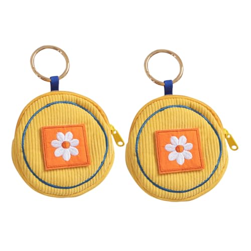 MOBUTOFU 2stücke Süße Geldbörse Für Mädchen Kleine Münztasche Mit Schlüsselanhänger Mini-geldbörse Niedliche Aus Cord Accessoire Für Schlüsselbund von MOBUTOFU
