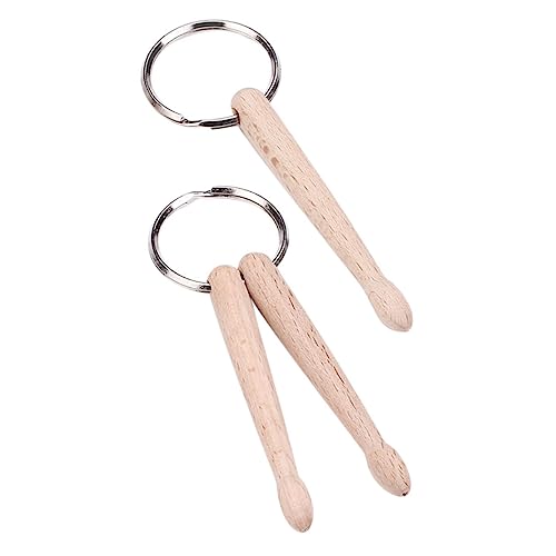MOBUTOFU 2stücke Schlagzeugstock Schlüsselanhänger Kreative Holz Dekorationsanhänger Für Schlüssel Und Taschen Für Musikliebhaber von MOBUTOFU