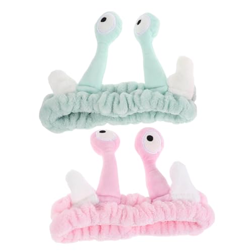 MOBUTOFU 2stücke Schneckenaugen Stirnband Für Gesichtswäsche Elastisch Wiederverwendbar Make-up Haarband Spa Stirnband Gesichtswasch Haarband von MOBUTOFU