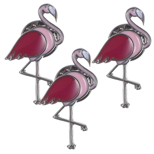 MOBUTOFU 3 Stück Flamingo Broschen Pin für Kleidung und Hüte Anstecknadeln Tier Accessoires für Damen Vielseitig Kombinierbar bei Partys und Besonderen Anlässen von MOBUTOFU