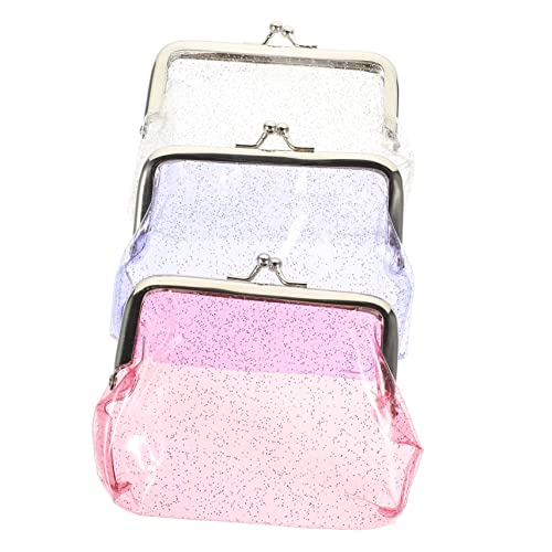 MOBUTOFU 3stücke Transparente Geldbörse Für Damen Mädchen Mit Münzfach Kleine Tasche Zum Klippen Für Persönliche Kleinigkeiten Für Geld Schmuck Und Münzen Einfach Abwischbar von MOBUTOFU