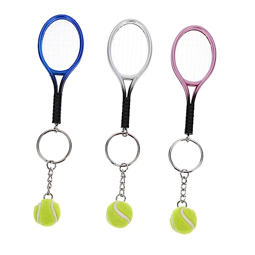 MOBUTOFU 3stücke Multi-funktions Schlüsselanhänger Dekorative Tennis Schlüsselringe Tragbare Schlüsselketten Für Taschen Modische Für Tennisliebhaber Farbverlauf von MOBUTOFU