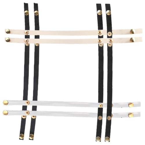 MOBUTOFU 4 Paare Damen High Heels Abnehmbare Schuhriemen mit Druckknopf Verstellbare Ersatz Schuhbänder für Damenabsätze Transparent Velours Schwarz Flexibles Material Sicherer Halt von MOBUTOFU