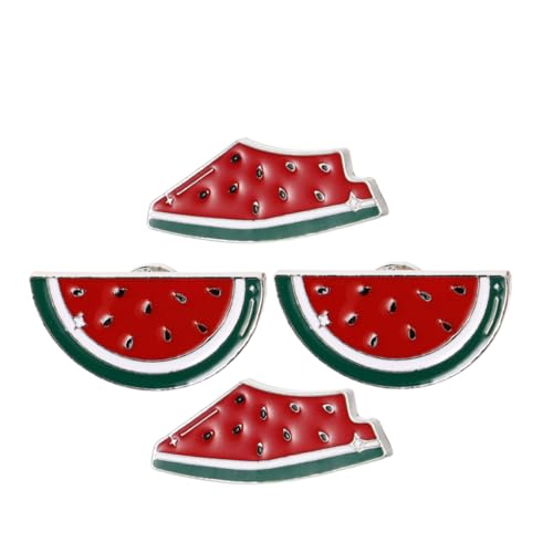 MOBUTOFU 4 Stück Wassermelonen Broschen Emaille Anstecknadeln Kreative Früchte für Kleidung Taschen und Accessoires für und Trendige Mode Schmuckstücke von MOBUTOFU