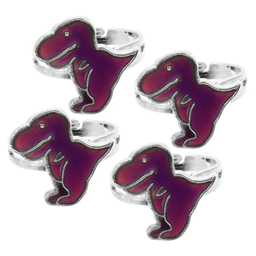 MOBUTOFU 4Stücke Farbwechsel Stimmungsringe für Verstellbare Ringe für Jungen Kreatives Design zur Anzeige von Emotionen für Geburtstagsfeiern von MOBUTOFU