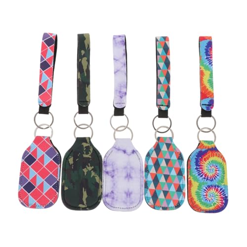 MOBUTOFU Kreatives 5-teiliges Lippencreme- -schlüsselanhänger-Set Aus Neopren mit Armband für Frauen von MOBUTOFU