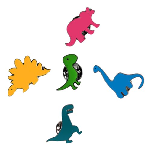 MOBUTOFU 5 Stück Teiliges Dinosaurier Emaille Broschen Niedliche Metall Anstecknadeln für Damen und Langlebige Zinklegierung Vielseitig für Kleidung Rucksack Schal und Jacke Modische von MOBUTOFU