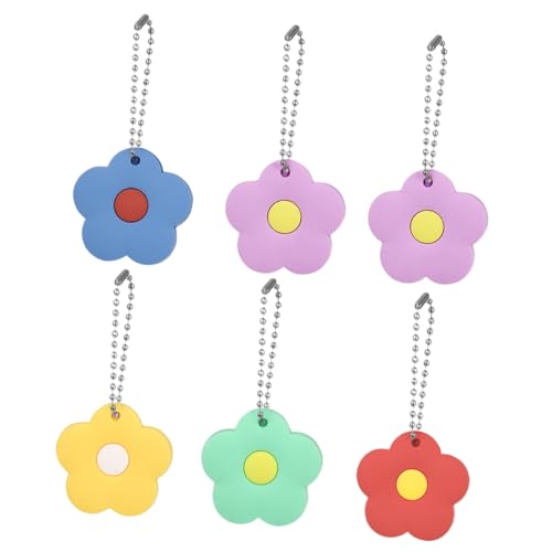 MOBUTOFU Schlüsselkappen Aus Silikon in Blumenform für Hausschlüssel Schlüsselanhänger Schlüsselkennung Einfaches An- und Ausziehen Material 6 Stück von MOBUTOFU