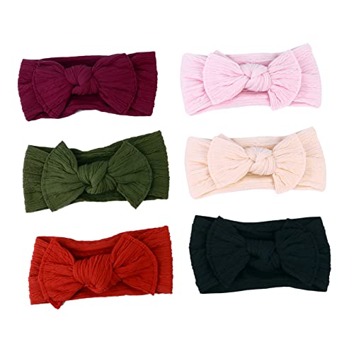 MOBUTOFU 6stücke Junge Mädchen Nylon Haarband Mit Schleifen Für Junge Mädchen Elastische Kopfbedeckung Verschiedenen Farben Für Geburtstage Fotografie Und Besondere Anlässe von MOBUTOFU
