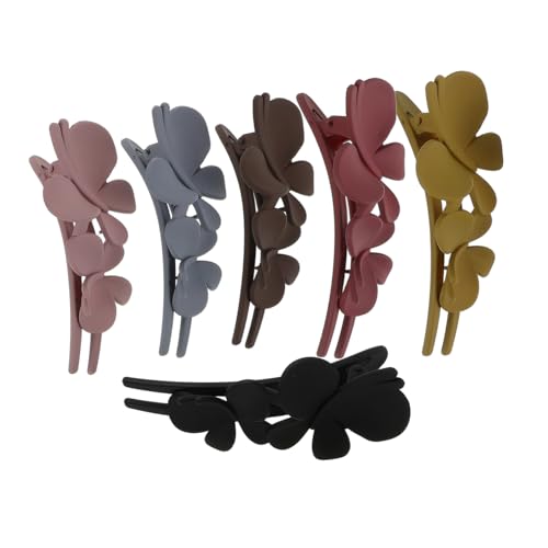 MOBUTOFU 6stücke Doppelblumen Haarspange Für Frauen Und Mädchen Entenschnabel Clip Haarnadel Mit Zähnen Rutschfeste Damen Haarspangen Für Dickes Langes Haar Accessoires in von MOBUTOFU