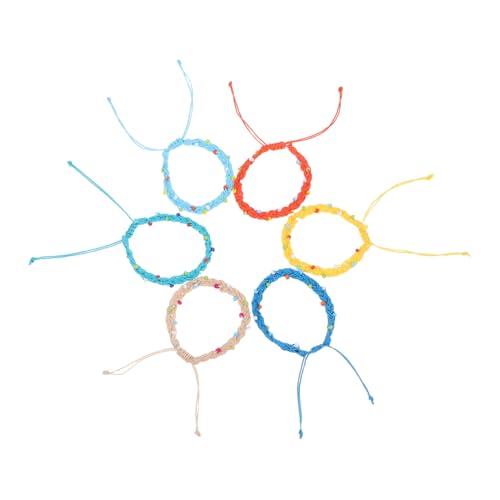 MOBUTOFU 6 Stück Handgefertigte Knitted Armbänder mit Verstellbare Wasserdichte Boho Flechtarmbänder für Frauen für Sommerstrandpartys Alltagsmode von MOBUTOFU