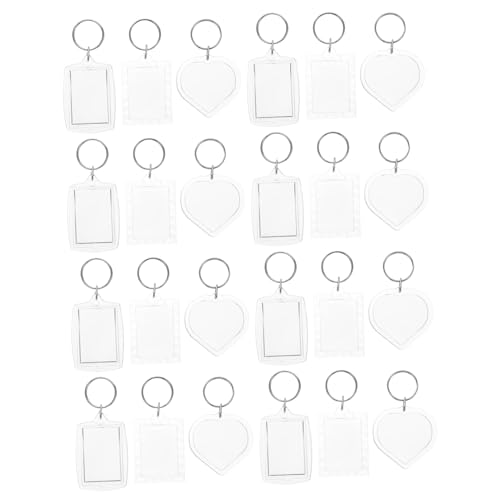 MOBUTOFU 60stücke Leere Schlüsselanhänger Mit Foto-Rahmen Aus Acryl Für DIY Inklusive Rechteckigen Und Herzförmigen Designs Für Persönliche Erinnerungen Und Dekorationen von MOBUTOFU