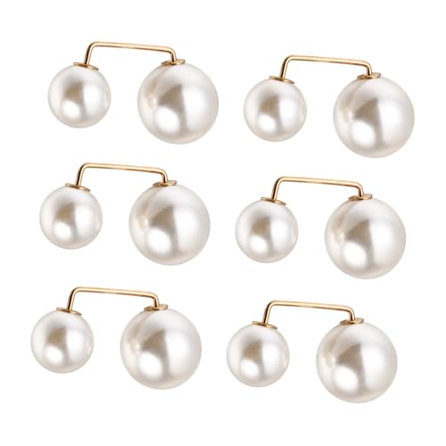 MOBUTOFU 6stücke Broschen Mit Kunstperlen Für Damen Halsketten-verzierungen Schalkragen-buttons Für Kleider Pullover Und Schals von MOBUTOFU