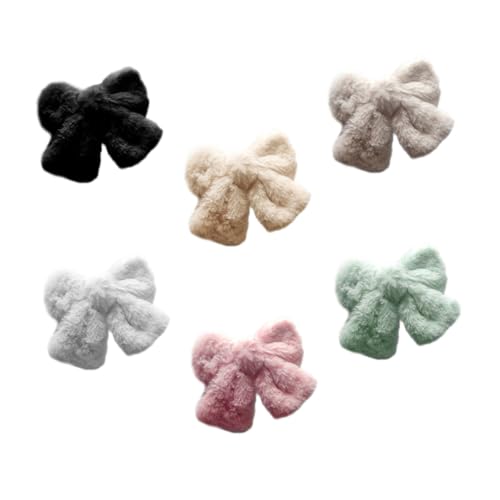 MOBUTOFU 6stücke Plüsch Schleifen Haarnadeln Haar Clips Damen Haar Accessoires Party Hochzeit Geschenke von MOBUTOFU