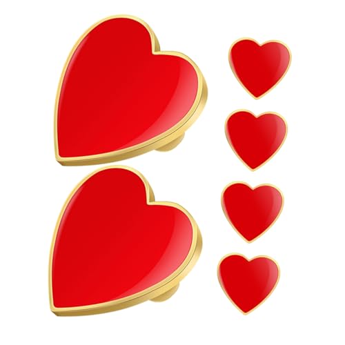 MOBUTOFU 6stücke Teiliges Herz-broschen Für Frauen Rote Emaille Anstecknadeln Für Kleidung Hüte Jacken Bastelprojekte Valentinstagsgeschenk von MOBUTOFU