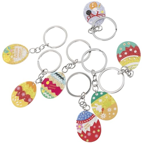 MOBUTOFU 7stücke Teiliges Bunter Osterei-schlüsselanhänger Hasenmotiv Dekoration Für Taschen Schlüsselbund Und Ostern Für Festlichkeiten von MOBUTOFU