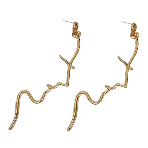 MOBUTOFU Abstrakte Damen Ohrhänger mit Gesichtslinien Leichte Modische Ohrstecker aus Langlebiger Legierung Allergiefreundlich Elegantes Design für Frauen und Mädchen von MOBUTOFU