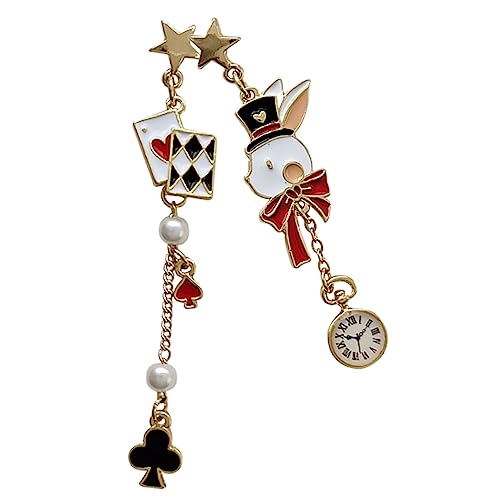 MOBUTOFU Asymmetrische Damen Ohrstecker Kaninchen Design Leichtes Legierungsmaterial Hautfreundlich Ohrhänger für Mädchen und Frauen für Party Date Alltag von MOBUTOFU