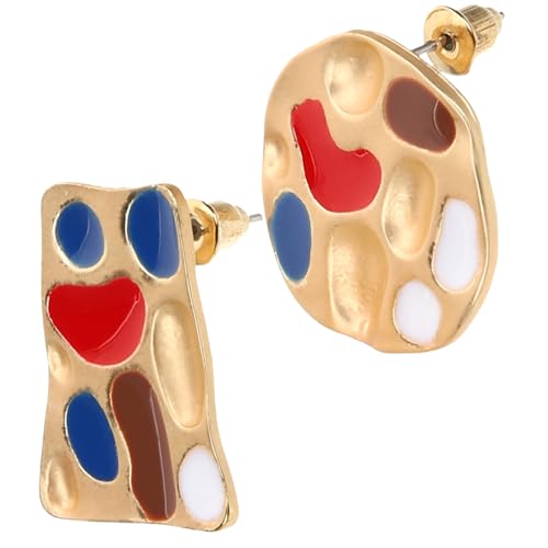 MOBUTOFU Asymmetrische für Damen Künstlerische Farbteller design Hautfreundlich Langlebig Modische Geschenkidee für Frauen Passend zu Alltag und Party looks von MOBUTOFU