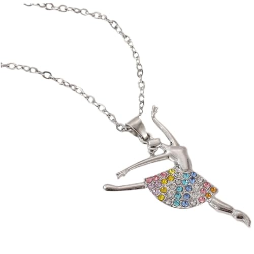 MOBUTOFU Balletttänzerin Halskette mit Kristallanhänger Strasssteine Clavicle Kette für Frauen und Mädchen Modischer Ballett Schmuck für Alltag und Besondere Anlässe von MOBUTOFU
