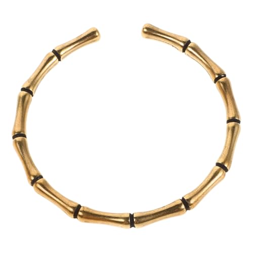 MOBUTOFU Bambusarmband Glänzende Armreifen Armbänder Benutzerdefiniert Armreif Mit Offener Manschette Dünner Manschettenknopf Minimalistisches Handgelenkarmband Golden Messing von MOBUTOFU