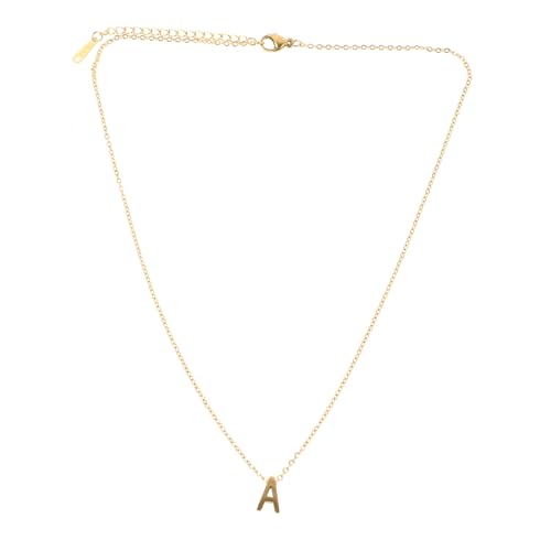 MOBUTOFU Buchstaben Anhänger Halskette Damen Goldene Gliederkette mit A Charm Verstellbar Spiegelglänzend Poliert Filigraner Schmuck für Alltag und Party von MOBUTOFU