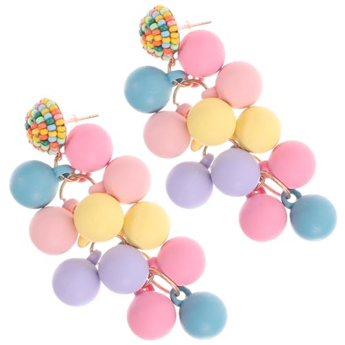 MOBUTOFU Bunte Trauben Ohrringe Damen Resin Hängend Frucht Design Modisch Leicht Schmuck MOBUTOFU Bunte Trauben Ohrringe Damen Resin Hängend Frucht Design Modisch Leicht Schmuck von MOBUTOFU