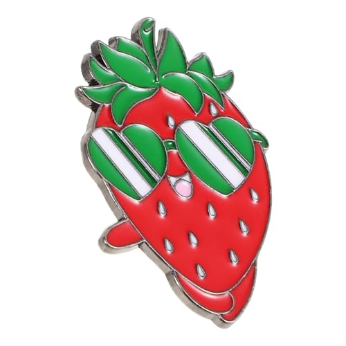 MOBUTOFU Cute Cartoon Strawberry Metal Pin Badge Lightweight Enamel Brooch For Women Decorative Fruit Anstecker For Jackets Bags Hats Student Backpack Accessory von MOBUTOFU