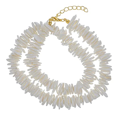 MOBUTOFU DIY Kette für Schmuckherstellung Verstellbare Halskette Unregelmäßigen Muscheln für Armbänder Kreative Bastelprojekte Vielseitig Einsetzbar für Dekoration von MOBUTOFU