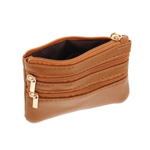 MOBUTOFU Damen Geldbörse Aus Echtem Leder Multifunktionale Münzbörse Mit Reißverschluss Kompakte Geldtasche Für Schlüssel Und Kleingeld Für Alltag Und Reisen von MOBUTOFU