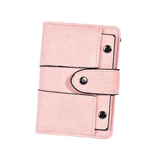 MOBUTOFU Damen Kleine Brieftasche Pu Modisches Kurzformat Portemonnaie Mit Mehreren Fächern Praktische Geldbörse Für Frauen Rosa RFID Blockierung Und Langlebige Verarbeitung von MOBUTOFU