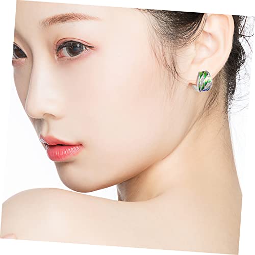 MOBUTOFU Damen Ohrstecker aus Kupfer mit Farbigem Emaille Blattdesign Leichte Ohrhänger für Frauen Hautfreundlich Langlebig Modischer Schmuck für Alltag und von MOBUTOFU