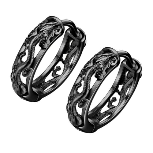 MOBUTOFU Kleiner Runder Loop-ohrschmuck Mit Baumelndem Drachen-design Für Männer Nickel Und Bleifrei Vielseitig Tragbar Für Alltag Und Festivals von MOBUTOFU