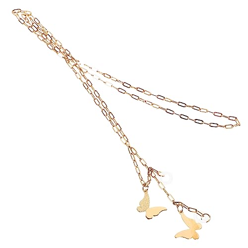 MOBUTOFU Drahtlose Ohrhörerkette mit Schmetterlingsdekor Verlust Metallband Eleganter Halsschmuck für Damen und Mädchen Zubehör für Kabellose Earphones Einfach zu Befestigen und Sicher von MOBUTOFU
