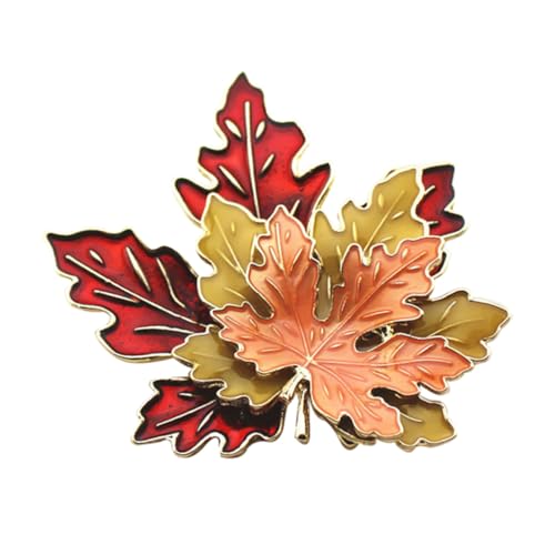 MOBUTOFU Drop Oil Brosche Maple Leaf Dreischichtige Vielseitige Mode-dekoration für Kleidung Taschen Hüte Accessoire für Damen Festliche Herbst Thanksgiving-mode von MOBUTOFU