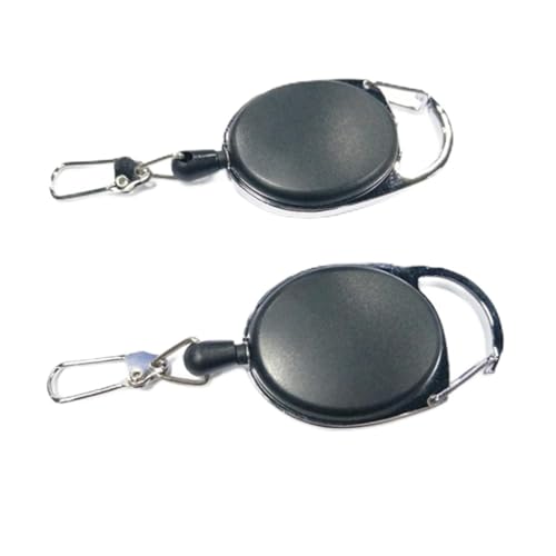 MOBUTOFU Einziehbare Schlüsselanhänger 2 Stück Anti Verlust Abzeichenrolle Mit Stahlkabel Schlüsselhalter Mit Karabiner Schwarz MOBUTOFU Einziehbare Schlüsselanhänger 2 Stück Anti Verlust Abzeichenrolle Mit Stahlkabel Schlüsselhalter Mit Karabiner Schwarz von MOBUTOFU