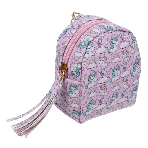 MOBUTOFU 1stück Adorable Mini Geldbörse Für Cartoon-Muster Praktische Kabel Und Münzaufbewahrungstasche Leicht Und Tragbar Kleine Mädchen Pinke Streifen von MOBUTOFU