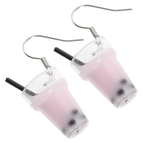 MOBUTOFU Eisförmige Damen Ohrringe mit Milchtee Design Langlebige Hängende Ohranhänger Modischer Schmuck für Frauen Vielseitig Kombinierbar von MOBUTOFU