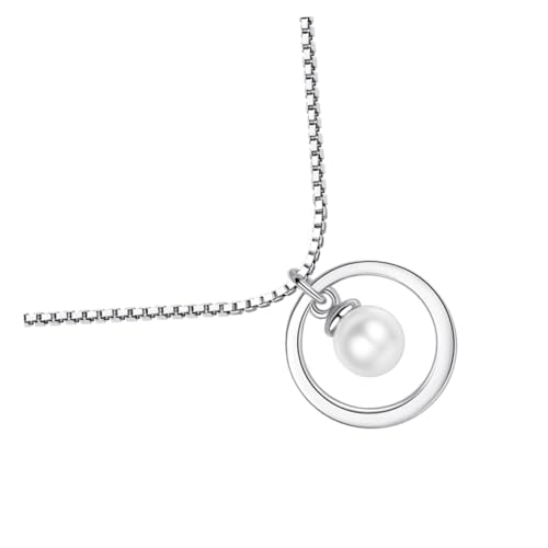 MOBUTOFU Stilvolle Perlenhalskette Für Damen S925 Silber Schlüsselbeinkette Mit Perlenanhänger Vielseitiger Schmuck Für Besondere Anlässe Damenhalskette Für Modische Akzente von MOBUTOFU