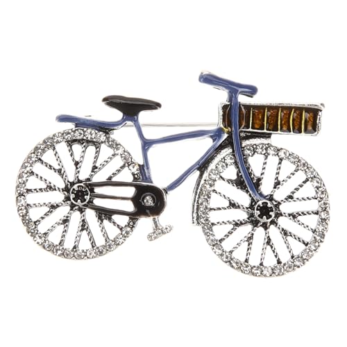 MOBUTOFU Fahrrad Brosche Strass Modeschmuck Damenaccessoires Broschennadel Hutnadel Kragennadel Fahrrad Brosche Kleidung Schmuck von MOBUTOFU