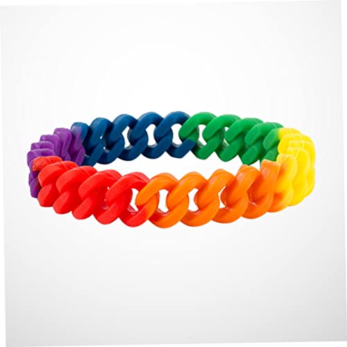 MOBUTOFU Regenbogen Armband Aus Buntes Silikon Armreif Für Erwachsene Und Farbiges Regenbogen Armband von MOBUTOFU